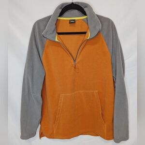 Fielders Bonobos Quarter-Zip Polar Fleece Pullover, Orange, Black, Men's Large